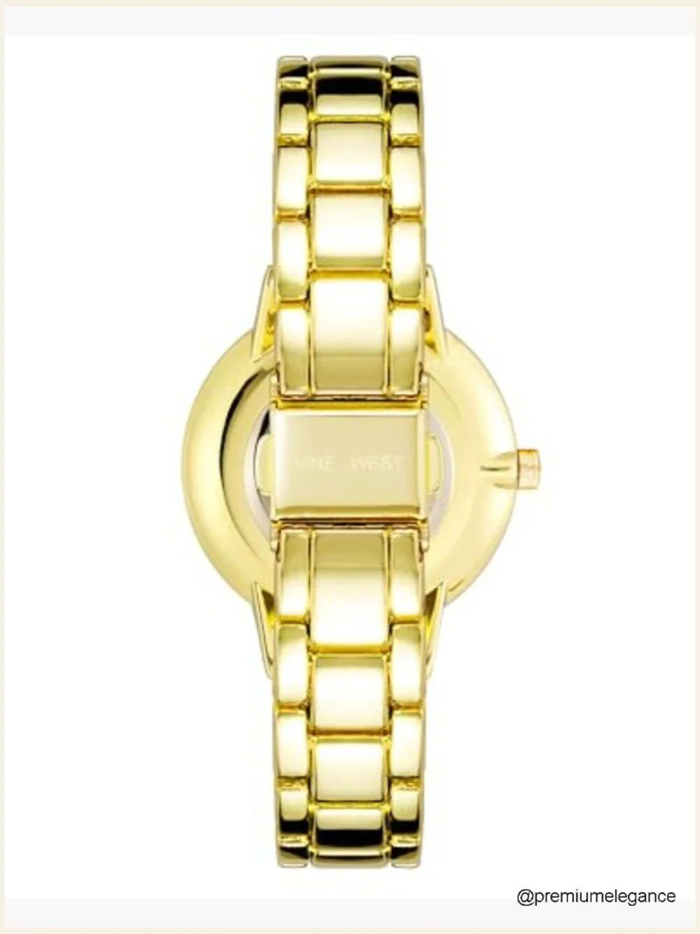 Crystal Accented Bracelet Watch with Gold-Tone Link Band